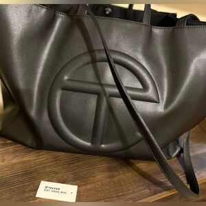 Telfar large black shopping bag